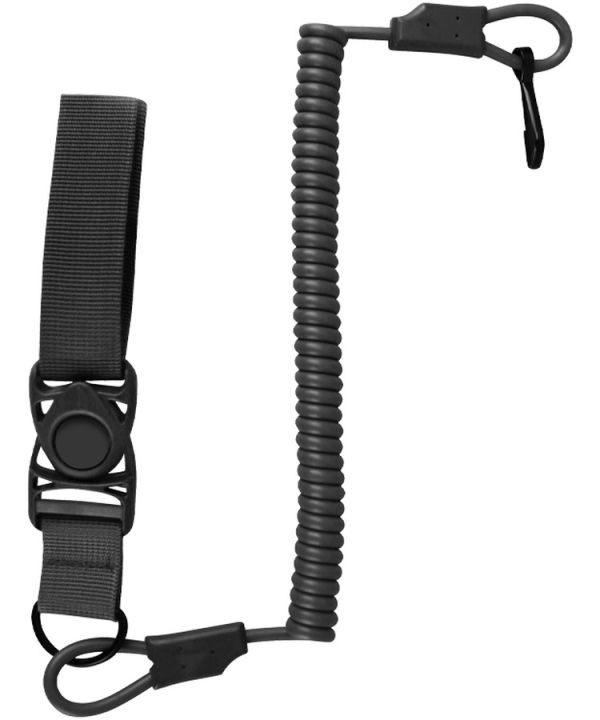 Осигурителен разтегателен шнур за оръжие - Черен
