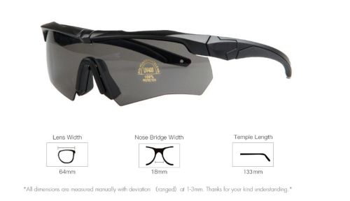 TR-90 Tactical Sports Goggles - Μαύρα #9