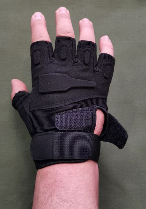 Taktische fingerlose Handschuhe - PRO, Schwarz
