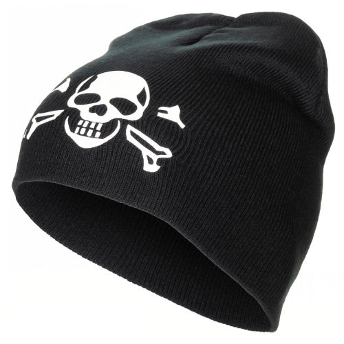 Καπέλο " Skull " - λεπτό πλέξιμο - Μαύρο