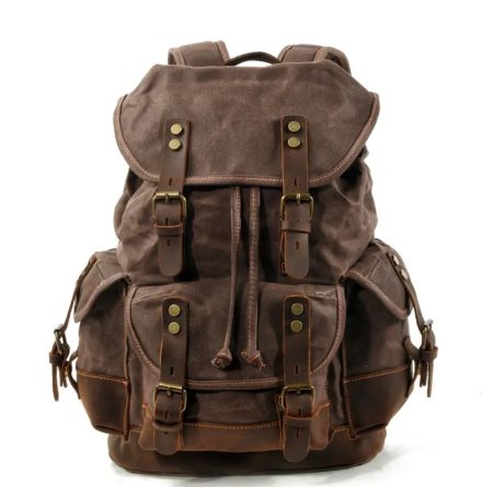 High quality leather backpack - Brown