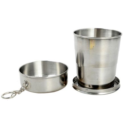 Drinking Cup, telescope, Stainless Steel, 15 cl