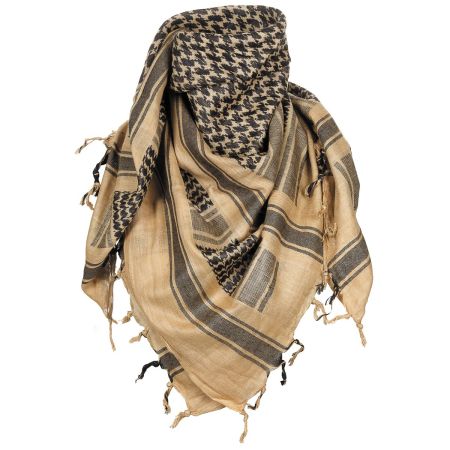 Shemagh scarf- Sand and Black