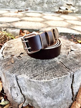 Leather belt, double row