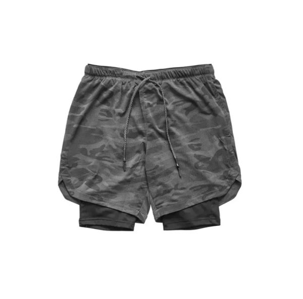 Fitness bermuda shorts with elastic - graycamo