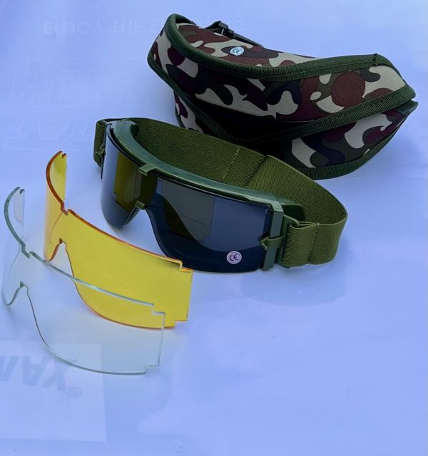 Tactical goggles, mask with 3 types of plates - Profile #8