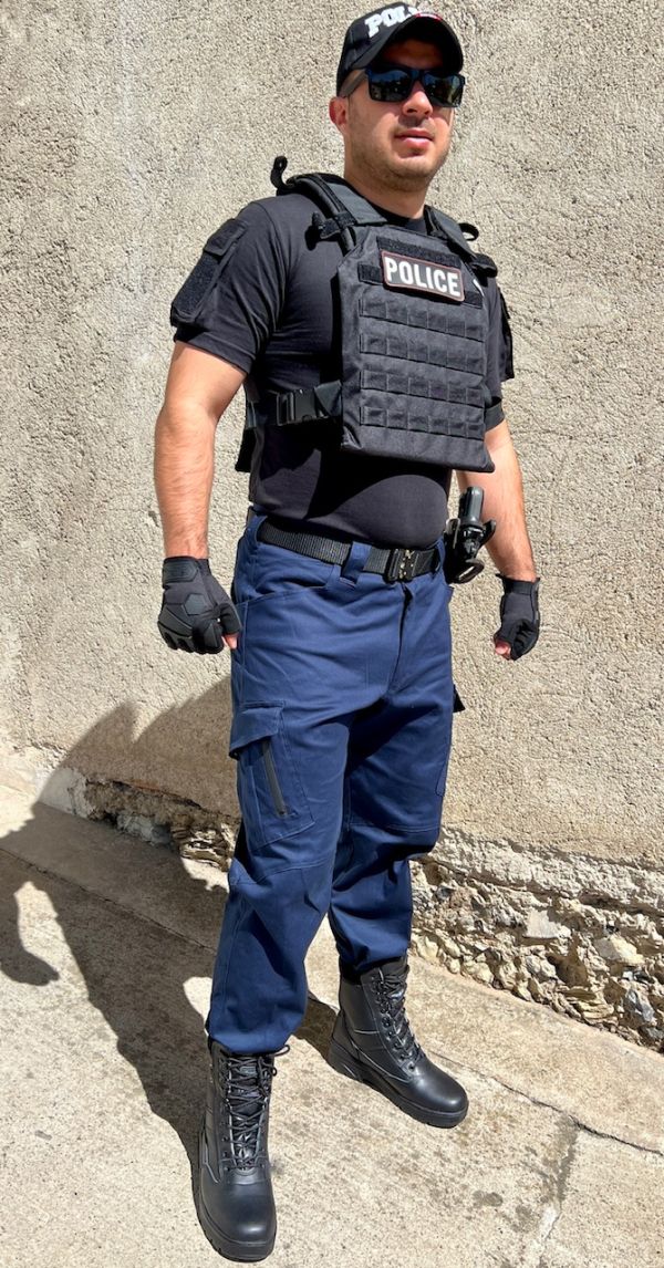 Pantaloni tactici de vară din bumbac bleumarin -Politie