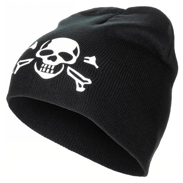 "Skull" hat - fine knit - Black