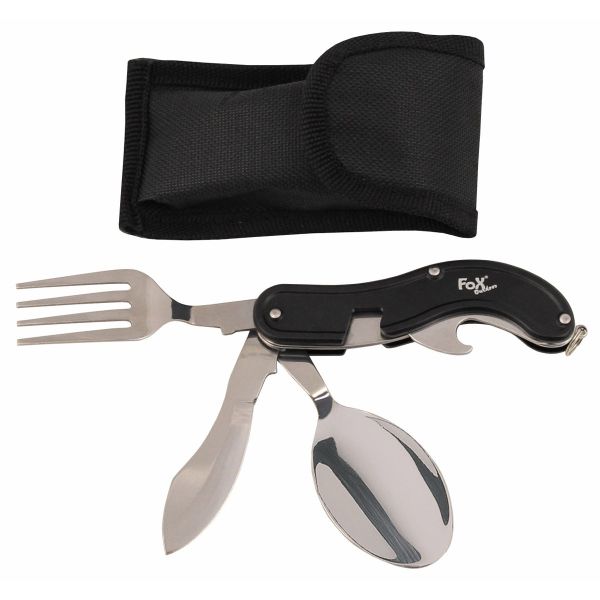 Pocket  Cutlery Set, 4 in 1, black, divisible