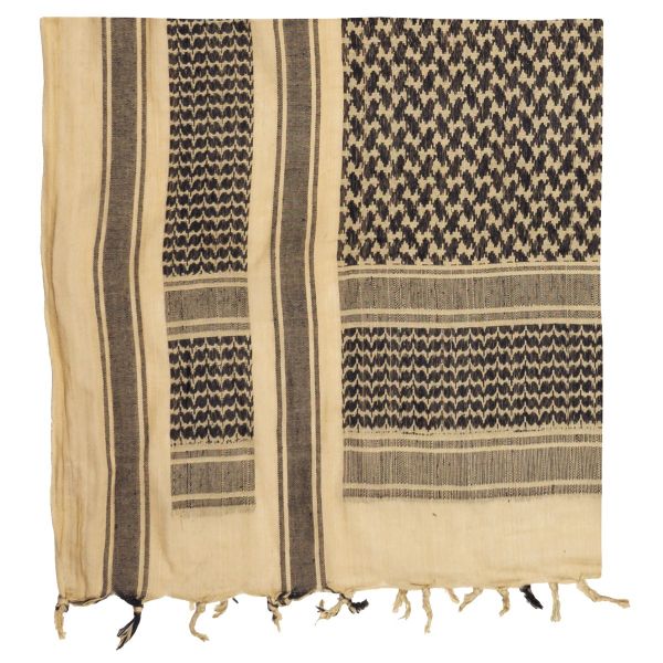 Shemagh scarf- Sand and Black