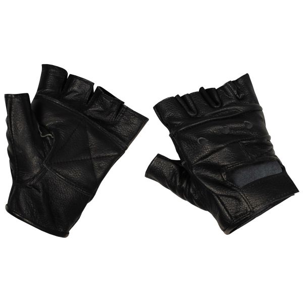 Leather fingerless gloves 