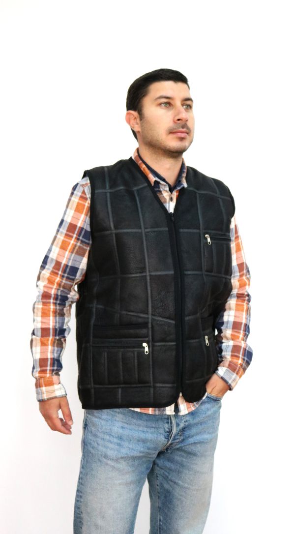 Men's vest, artificial fur