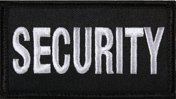 Textile emblem with velcro - SECURITY, small 14/5 cm