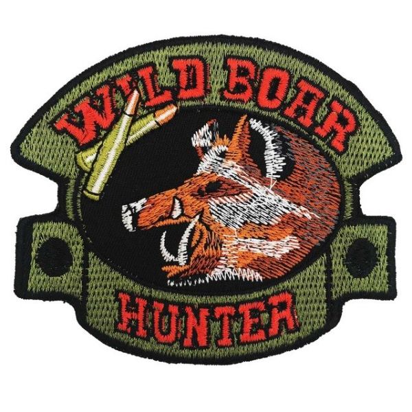 Emblem / Patch - Wild boar hunting- With velcro back