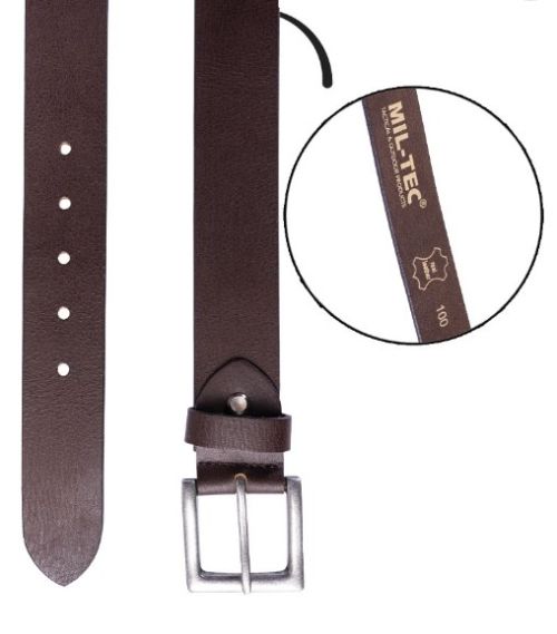 MIL-TEC® Leather Belt - Brown