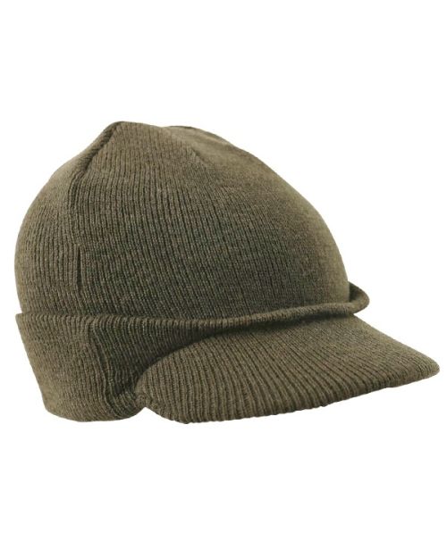 US style flat knit hat with peak