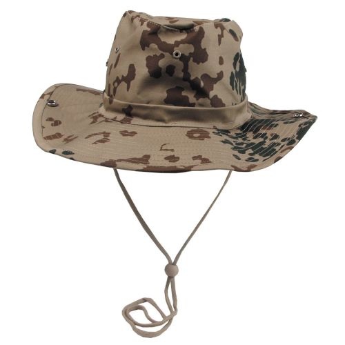 Bush Hat, Tropical Camo, chin strap, foldable brim