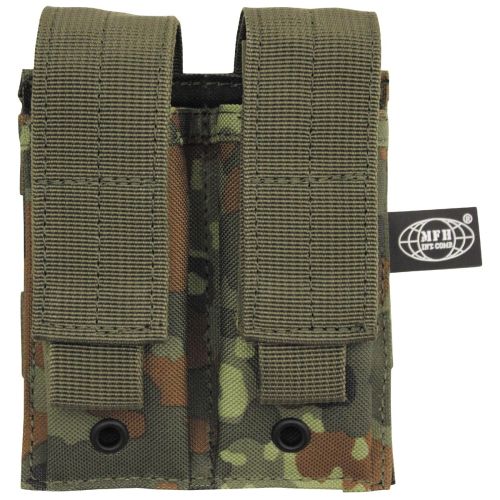 Ammo Pouch, double, small, &quot;MOLLE&quot;, Flecktarn