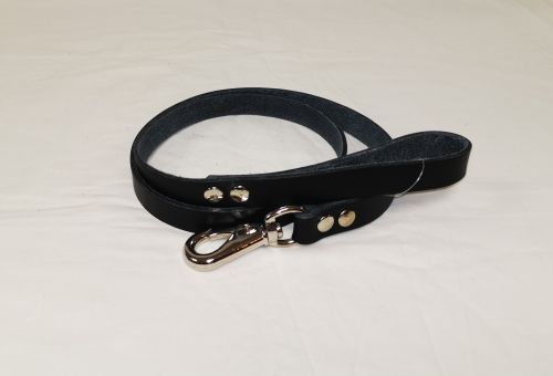 Leather dog leash - Black