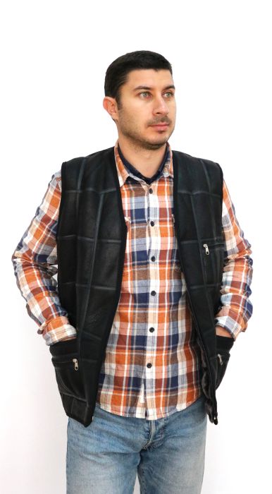 Men's vest, artificial fur
