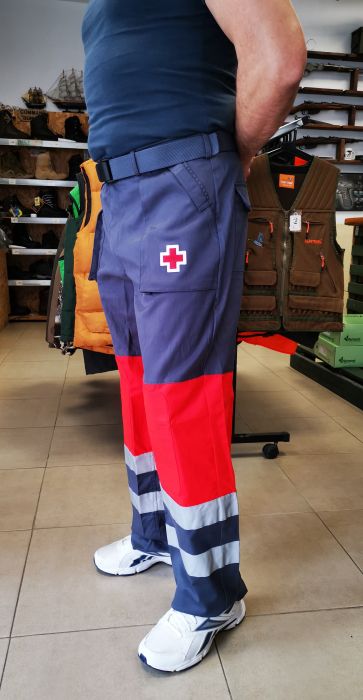 Работни панталони на испанския Червен кръст- сив/оранжев