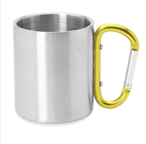 Cup, Stainless Steel, carabiner, double-walled, ca. 220 ml