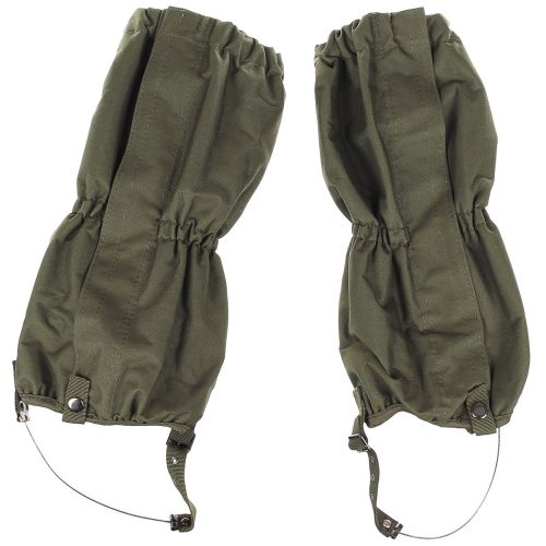 Gaiters, OD green, with zip, steel wire