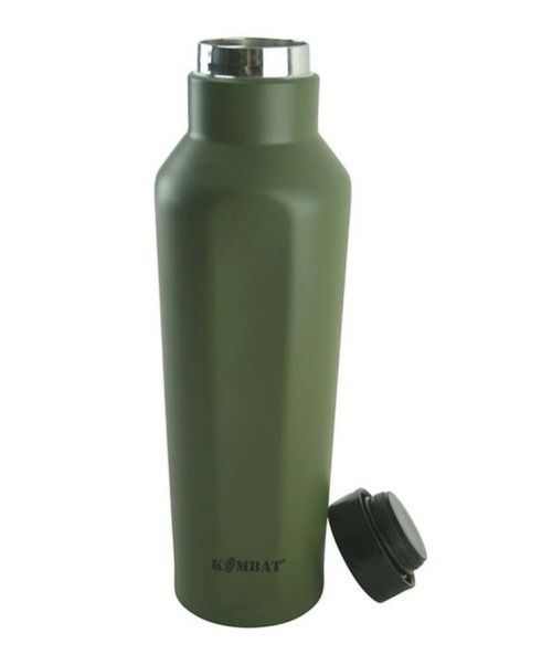 Военна бутилка за вода от неръждаема стомана - маслинено зелена